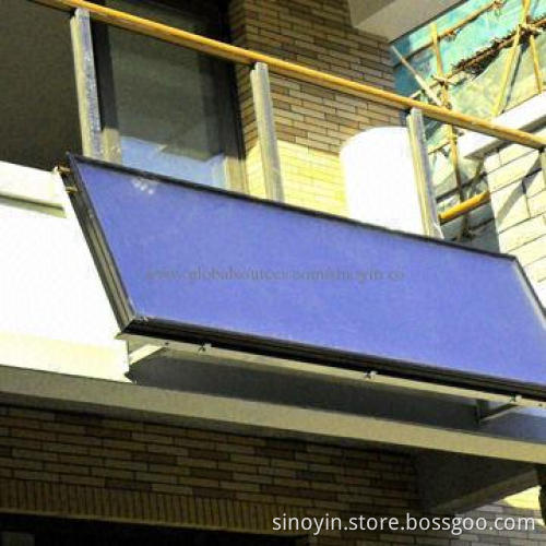 Balcony solar water heater with imported blue titanium absorber